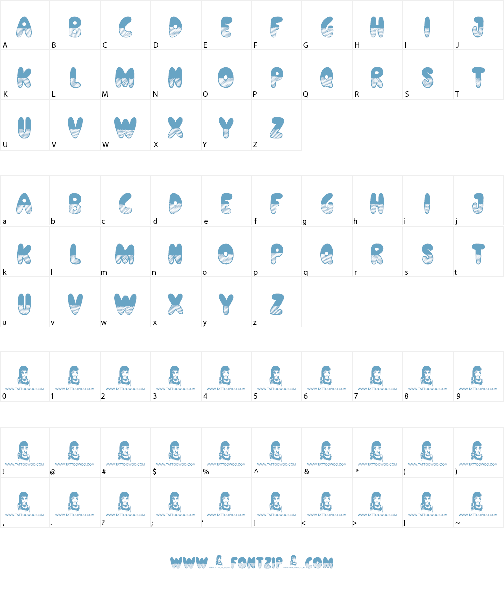 Shades of Black Font Character